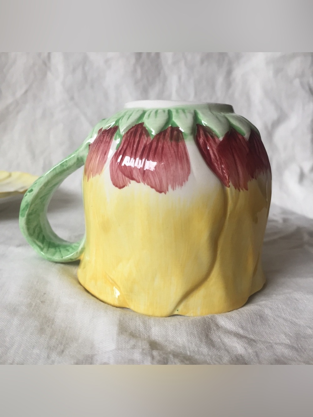 🌼 NWT Vintage Flower Tea Cup Saucer Yellow Eaton PALM TREE CO fairycore - Picture 8 of 12